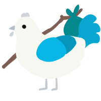 Atmosphere, a white and cerulean chicken