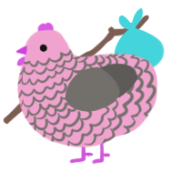 (unnamed), a pink and grey chicken with a lace pattern