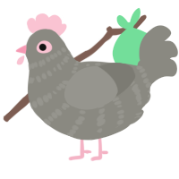 Chicken, a ash chicken with a bar pattern