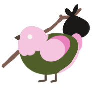 Sakura Mochi, a olive and pink chicken with a head pattern