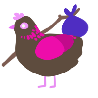 (unnamed), a bark and fuchsia chicken with a neck-speckle pattern