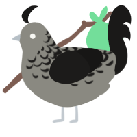 Dandruff, a ash and sable chicken with a half-lace pattern