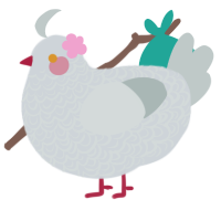 Pidove, a mist and silver chicken with a double-lace pattern