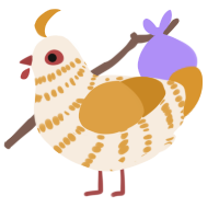 (unnamed), a cream and orange chicken with a bar pattern