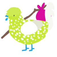 Xbox 360, a lime and white chicken with a speckle pattern