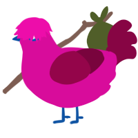 (unnamed), a fuchsia and maroon chicken