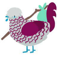 cici, a silver and wine chicken with a lace pattern