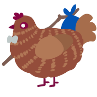 mr sora kh, a russet and brown chicken with a bar pattern
