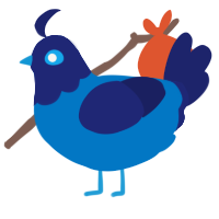 A sapphire and navy chicken with a head pattern