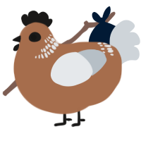 Cocoa, a brown and mist chicken with a neck-band pattern