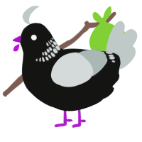 Doormat, a black and silver chicken with a neck-band pattern