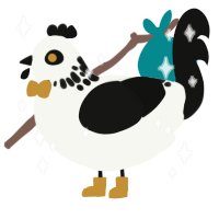 2010, a white and black chicken with a neck-speckle pattern