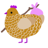 Crispy, a ochre and beige chicken with a lace pattern