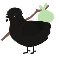 A sable and black chicken with a neck-band pattern