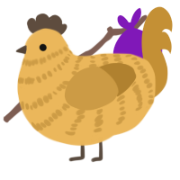 A honey and gold chicken with a bar pattern