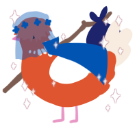 Queen of Venus, a vermilion and cream chicken with a neck-speckle pattern