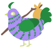 the dab, a lilac and viridian chicken with a bar pattern