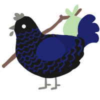 Dark sky, a sable and navy chicken with a lace pattern