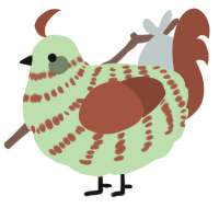 Choco minted, a gluppy and russet chicken with a bar pattern