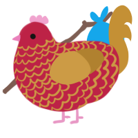 万事如意, a crimson and gold chicken with a lace pattern