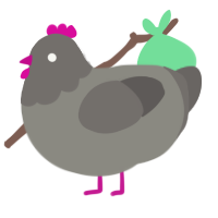 Tungsten, a ash and grey chicken with a head pattern