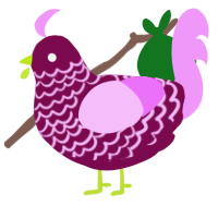 lineage curse g3, a wine and lavender chicken with a lace pattern