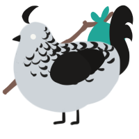 Half moon, a mist and sable chicken with a half-lace pattern