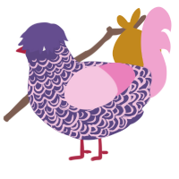 Wisteria, a overcast and pink chicken with a double-lace pattern