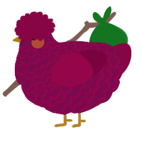 Berry Jam, a wine and maroon chicken with a lace pattern