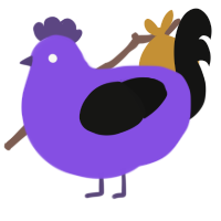 im a taxpayer, a blurple and black chicken
