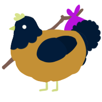 bee men amen, a gold and tumblr chicken with a head pattern