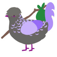 (unnamed), a grey and lilac chicken with a half-lace pattern