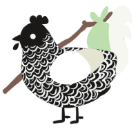 (unnamed), a sable and white chicken with a double-lace pattern