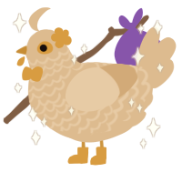 Milktea, a beige chicken with a lace pattern