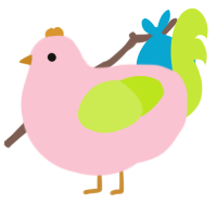 character design, a rose and lime chicken