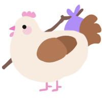 Biscuit, a cream and brown chicken