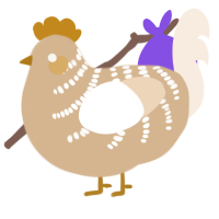 Libretto, a beige and cream chicken with a half-bar pattern