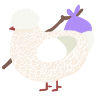 Divine Intervention, a cream and white chicken with a double-lace pattern