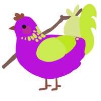 (unnamed), a amethyst and lime chicken with a neck-speckle pattern
