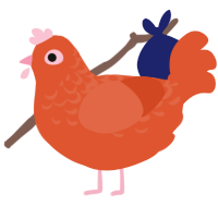 Red dwarf, a vermilion chicken with a half-lace pattern