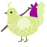 Sour apple, a lemon and apple chicken with a speckle pattern