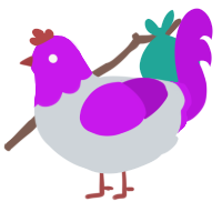 lineage curse g2, a mist and amethyst chicken with a head pattern