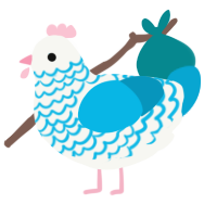 (unnamed), a white and cerulean chicken with a lace pattern