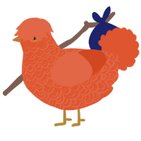 Fils de Citrouilles, a vermilion chicken with a double-lace pattern