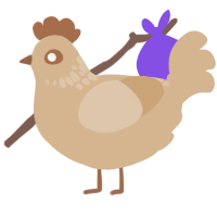 Biscotti, a beige chicken with a neck-speckle pattern