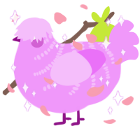 Pompom, a lavender chicken with a half-bar pattern