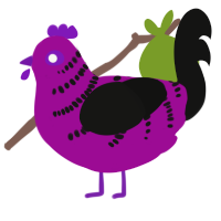(unnamed), a plum and black chicken with a half-bar pattern