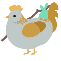 Goldie, a silver and gold chicken with a neck-speckle pattern