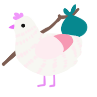 A white and rose chicken with a bar pattern