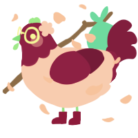 Rosehip, a pink and wine chicken with a head pattern